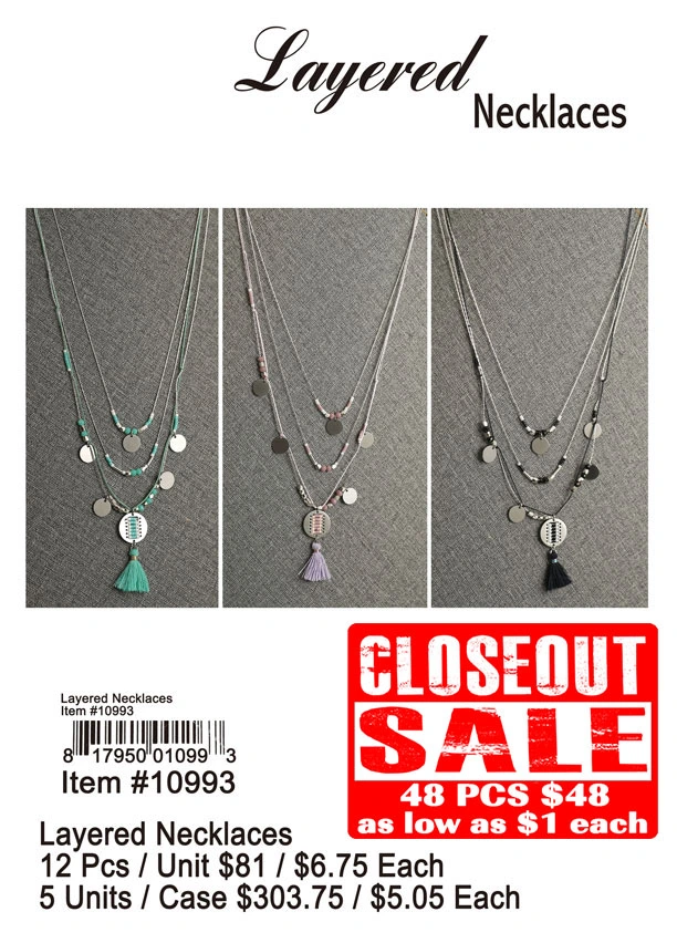 Layered Necklaces - Closeout 48 Pcs.